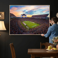 Auburn Stadium Sunset Wall Art Canvas Print, Jordan Hare