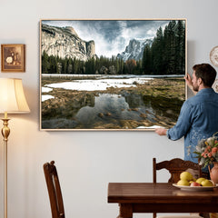 Yosemite Valley Mountain Wall Art Canvas Print, Granite