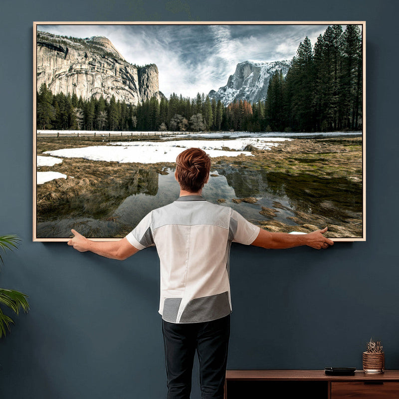 Yosemite Valley Mountain Wall Art Canvas Print, Granite
