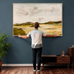 Watercolor Abstract Countryside Wall Art Canvas Print,