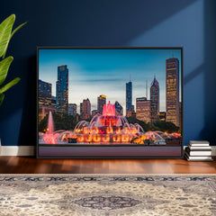 Chicago Wall Art Canvas Print - Chicago City Downtown Night