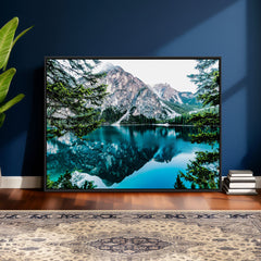 Alpine Mountain Lake Wall Art Canvas Print – Turquoise