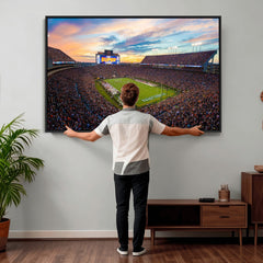Auburn Stadium Sunset Wall Art Canvas Print, Jordan Hare