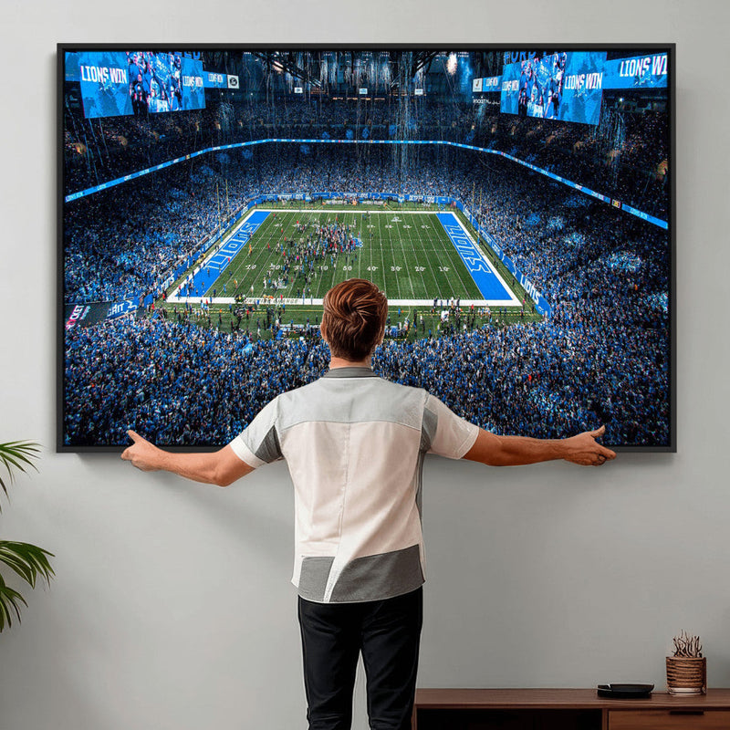 Detroit Lions Stadium Wall Art Canvas Print, Football Field