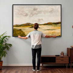 Watercolor Abstract Countryside Wall Art Canvas Print,