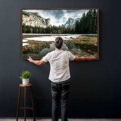 Yosemite Valley Mountain Wall Art Canvas Print, Granite
