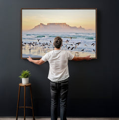 Seagulls Over Ocean Wall Art Canvas Print – Coastal Beach