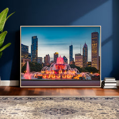 Chicago Wall Art Canvas Print - Chicago City Downtown Night