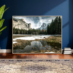 Yosemite Valley Mountain Wall Art Canvas Print, Granite