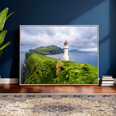 Coastal Lighthouse Wall Art Canvas Print, Cliffside Ocean
