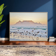 Seagulls Over Ocean Wall Art Canvas Print – Coastal Beach
