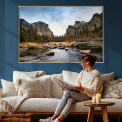 Yosemite Valley Mountain Landscape Wall Art Canvas Print,