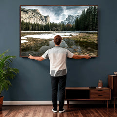 Yosemite Valley Mountain Wall Art Canvas Print, Granite