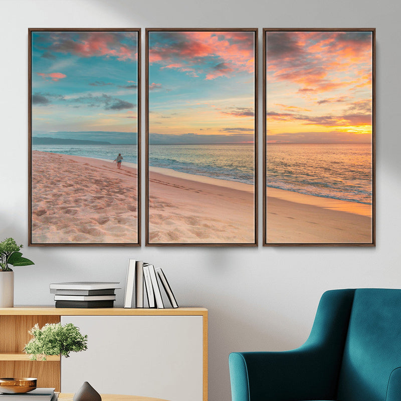 Beach Walk Wall Art Canvas Print – Soft Coastal Photography
