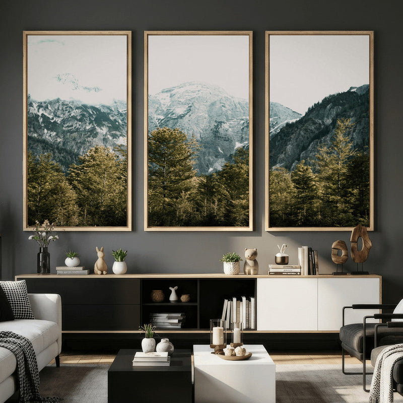 Mountain Forest Wall Art Canvas Print, Alpine Landscape