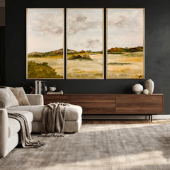 Watercolor Abstract Countryside Wall Art Canvas Print,