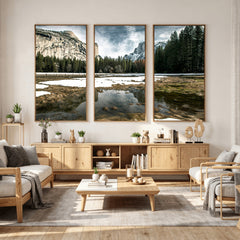 Yosemite Valley Mountain Wall Art Canvas Print, Granite