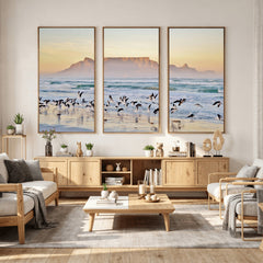 Seagulls Over Ocean Wall Art Canvas Print – Coastal Beach