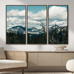 Mountain Forest Wall Art Canvas Print, Alpine Pine Tree