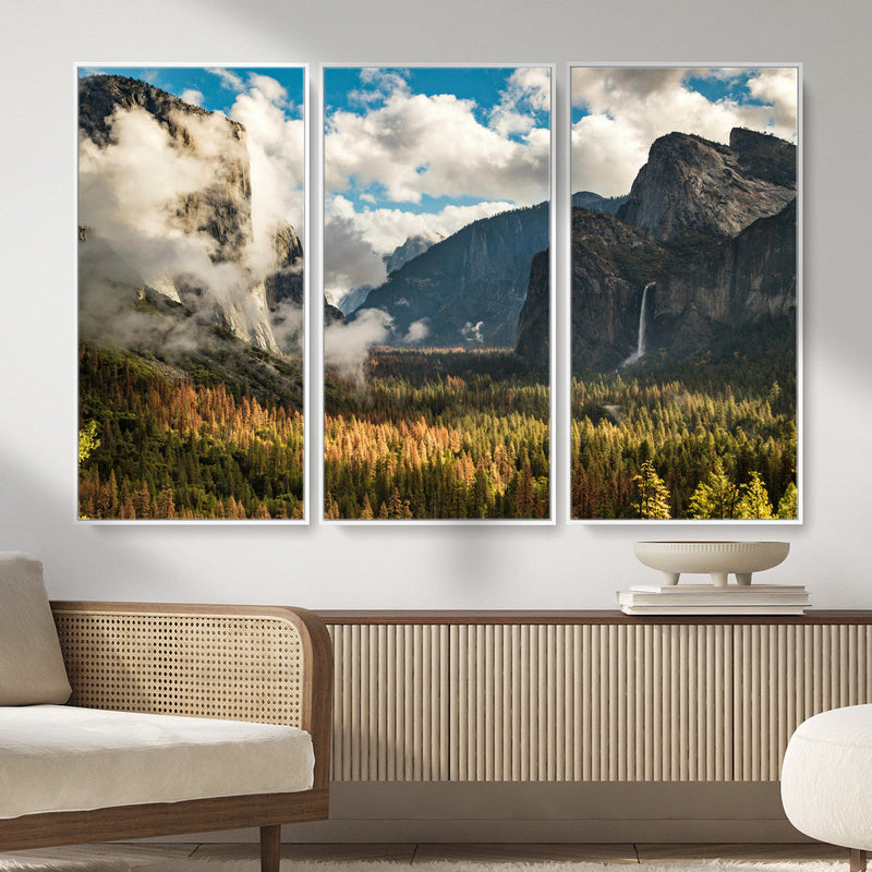 Yosemite Valley River Wall Art Canvas Print