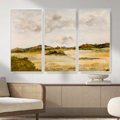 Watercolor Abstract Countryside Wall Art Canvas Print,