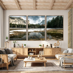Yosemite Valley Mountain Wall Art Canvas Print, Granite