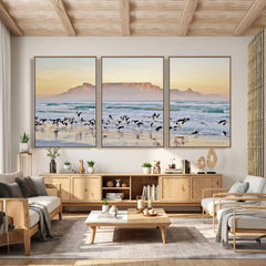 Seagulls Over Ocean Wall Art Canvas Print – Coastal Beach