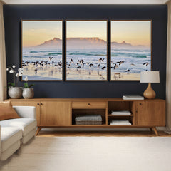 Seagulls Over Ocean Wall Art Canvas Print – Coastal Beach