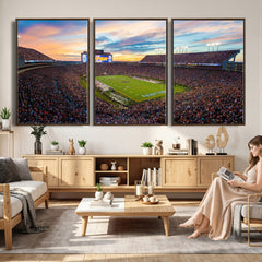 Auburn Stadium Sunset Wall Art Canvas Print, Jordan Hare
