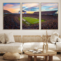 Auburn Stadium Sunset Wall Art Canvas Print, Jordan Hare