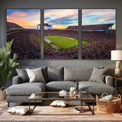 Auburn Stadium Sunset Wall Art Canvas Print, Jordan Hare