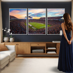 Auburn Stadium Sunset Wall Art Canvas Print, Jordan Hare