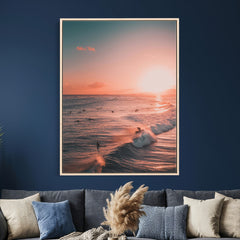 Sunset Ocean Wall Art Canvas Print
