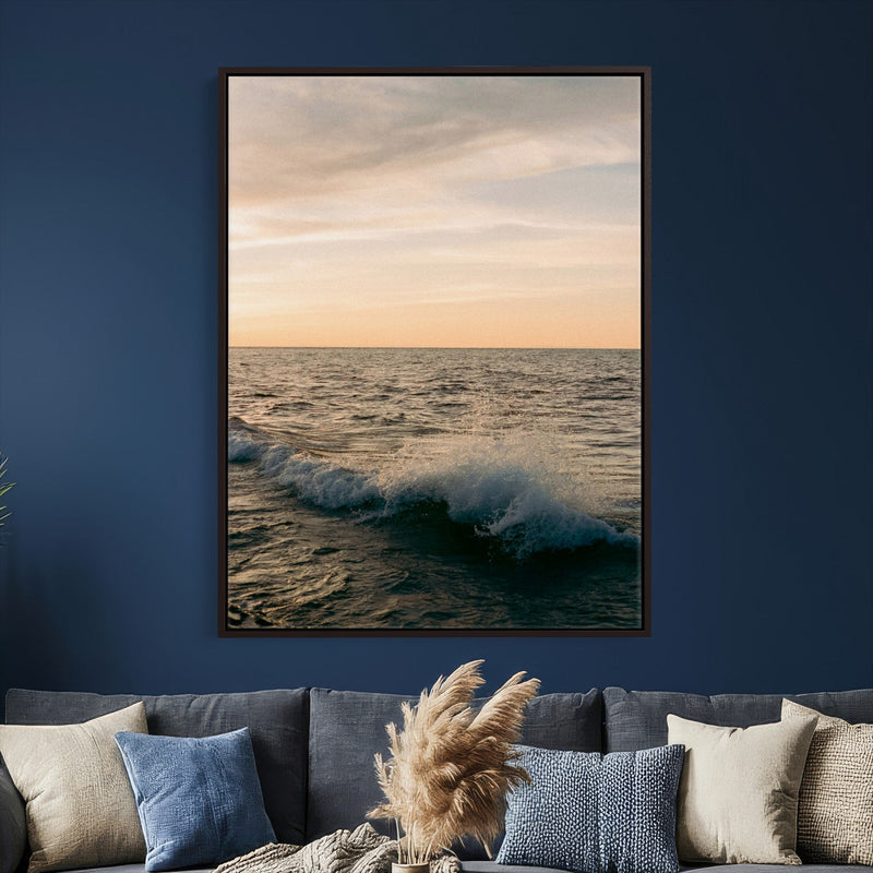 Ocean Wave Wall Art Canvas Print, Calm Coastal Nature