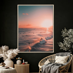 Sunset Ocean Wall Art Canvas Print