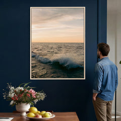 Ocean Wave Wall Art Canvas Print, Calm Coastal Nature