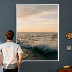 Ocean Wave Wall Art Canvas Print, Calm Coastal Nature