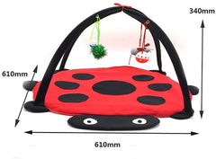 Black Ladybug Cat Play Mat