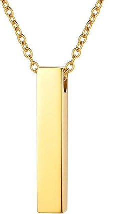 Simple Silver Column Cremation Urn Pendant Necklace