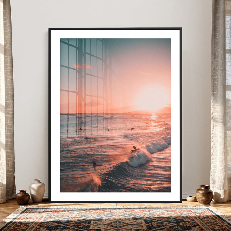 Sunset Ocean Wall Art Canvas Print