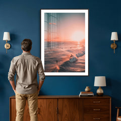 Sunset Ocean Wall Art Canvas Print