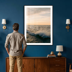Ocean Wave Wall Art Canvas Print, Calm Coastal Nature