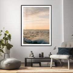 Ocean Wave Wall Art Canvas Print, Calm Coastal Nature