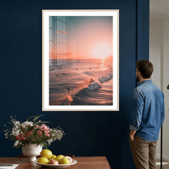 Sunset Ocean Wall Art Canvas Print