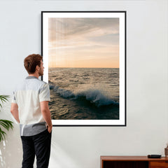 Ocean Wave Wall Art Canvas Print, Calm Coastal Nature