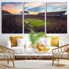Auburn Stadium Sunset Wall Art Canvas Print, Jordan Hare