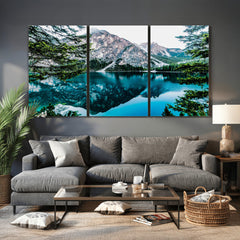 Alpine Mountain Lake Wall Art Canvas Print – Turquoise