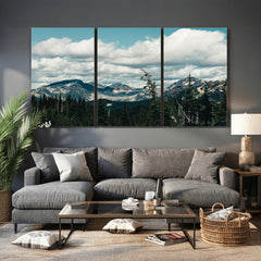 Mountain Forest Wall Art Canvas Print, Alpine Pine Tree