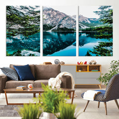 Alpine Mountain Lake Wall Art Canvas Print – Turquoise