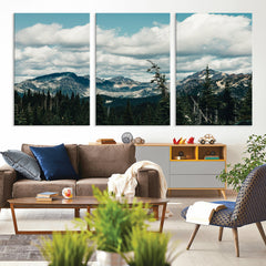 Mountain Forest Wall Art Canvas Print, Alpine Pine Tree